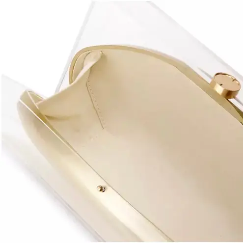 Cult Gaia Annika Clutch Transparent / Brass Gold One Size Bag EUC