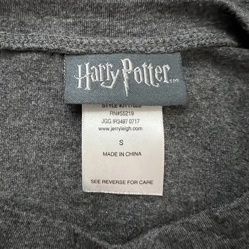 Harry Potter Shirt Womens Small Gray White Graphic Tee Trouble Geek Movie Nerd