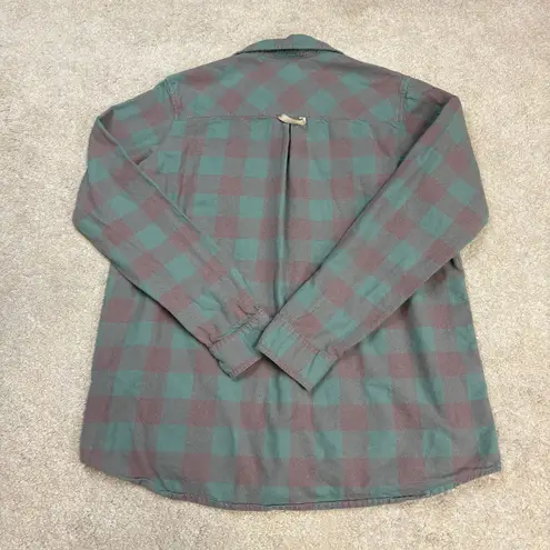 Burton Grace Long Sleeve Flannel Button Down Shirt Trellis Heather Plaid Size M