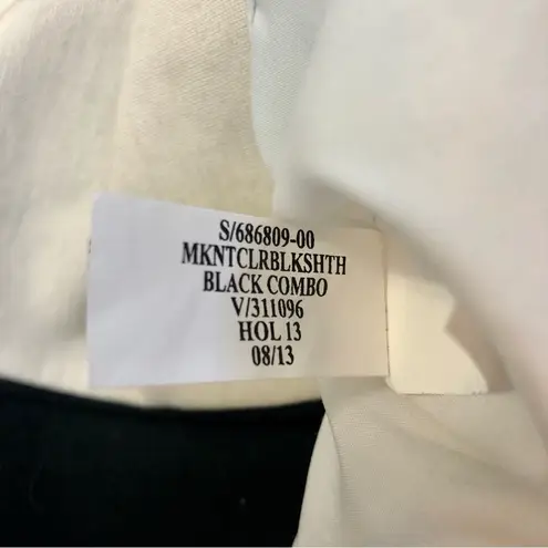 Brahmin Long Sleeve Mini Stretchy Bodycon Dress Sheath Cream Black Color Block 2