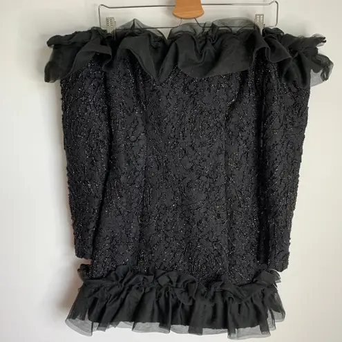 Camila Coelho Revolve Suzette Off Shoulder Mini Dress Black Small