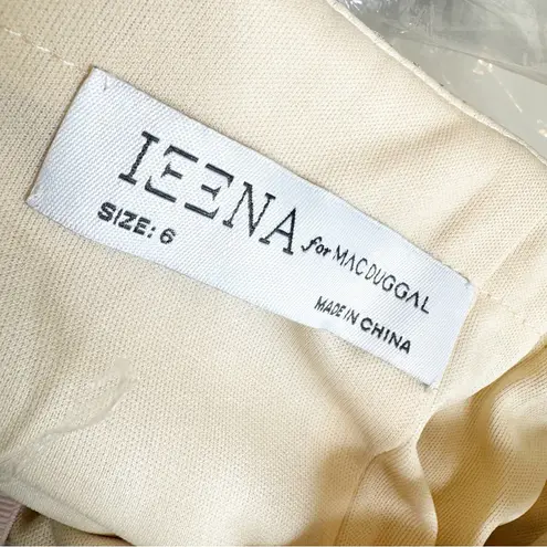 Mac Duggal NWT 27062 Tea-Length Metallic Plissé Midi Dress Party Gold Size 6