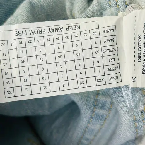 One by One Teaspoon Romeos Light Wash High Rise Blue Jean Short Sz 26 Micro Mini