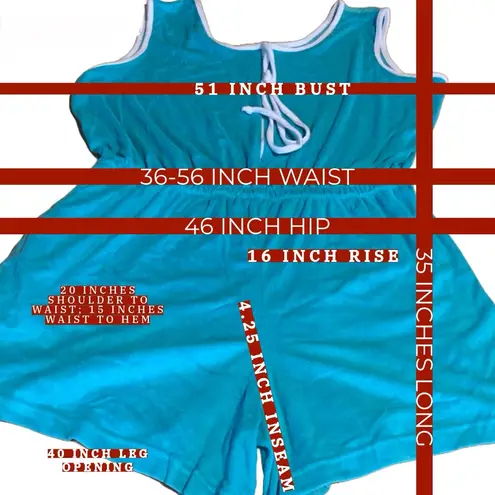 Granada New York VINTAGE 1980'S SKY BLUE TERRY CLOTH ROMPER (3X)