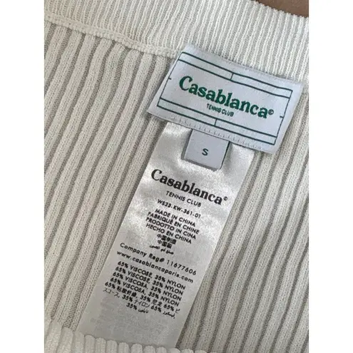 Casablanca Cut Out Ribbed Bralette in White Small New Womens Cropped Tube Top