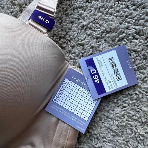 Catherines Strapless Multi Way Bra 46D Nude Halter Racerback Tan Size undefined