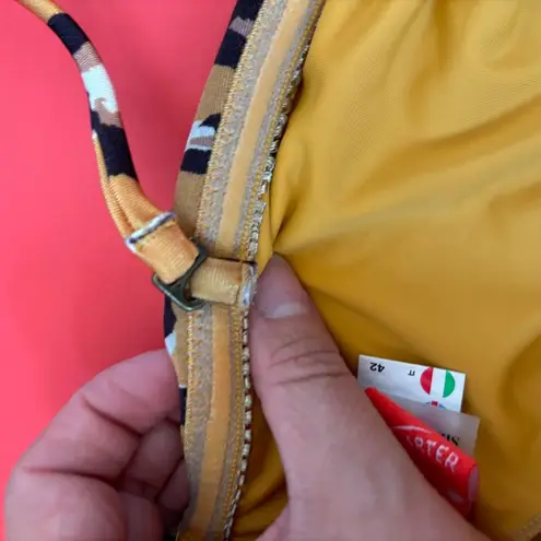 Red Carter Cheetah Print Bandeau High Waist Bikini Set