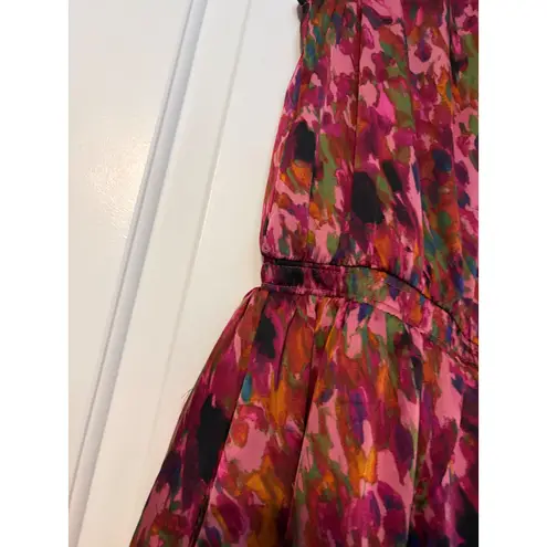 Evereve Floral Print Sleeveless Tie Waist Midi Dress Women's Size M