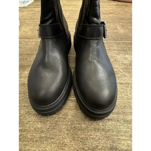 Blondo Women's Black Leather Boots Size 7 1/2 Moto Waterproof Grunge