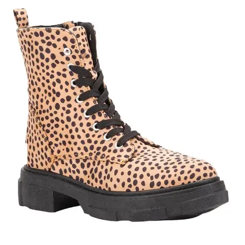 Olivia Miller Normie leopard print combat boots