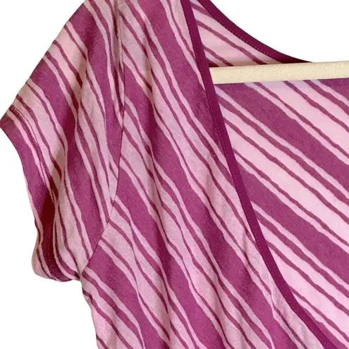 prAna purple pink diagonal stripe versatile wrap top W1SERE114 Women’s Medium