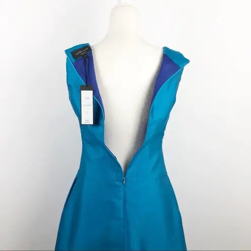 NEW Hilton Hollis Blue Mini Dress Pleated Sleeveless Cocktail Aquamarine Size 2