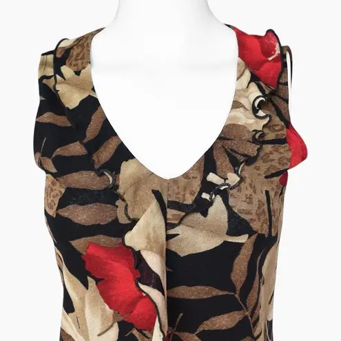 JKLA California ✦ Leaf Pattern Ruffle Sleeveless Top Multiple