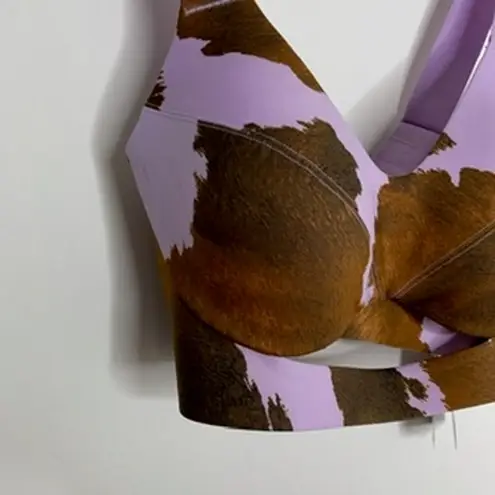 Adidas Ivy Park Purple & Brown Cow Print Cut