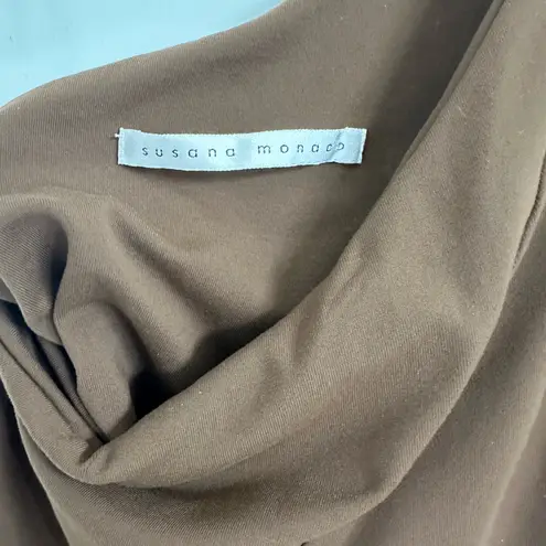 Susana Monaco Sold At Revolve Brown One-Shoulder Pleated A-Line Dress – Small