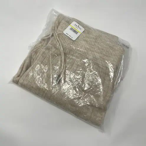 Free People Around the Clock Jogger High Waisted Oatmeal Soft Ribbed Jogger