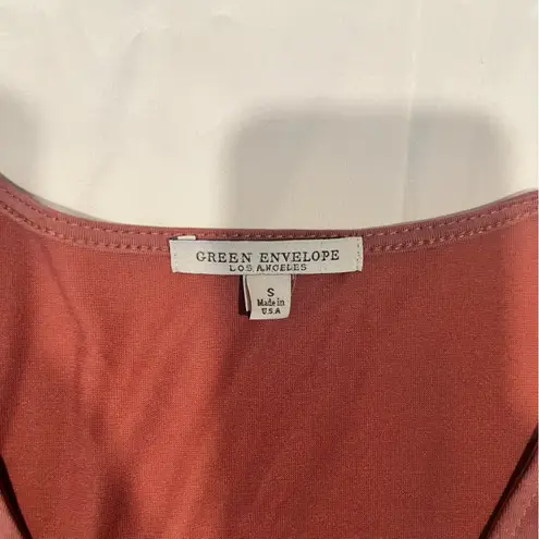Green Envelope Zip Front Blouse – Size Small Pink
