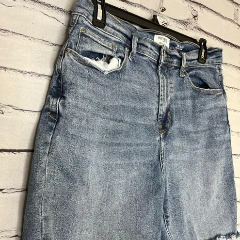 Kensie Jeans Blue Cropped Jean Shorts High Waist Frayed Hem Vintage Slim Fit 30