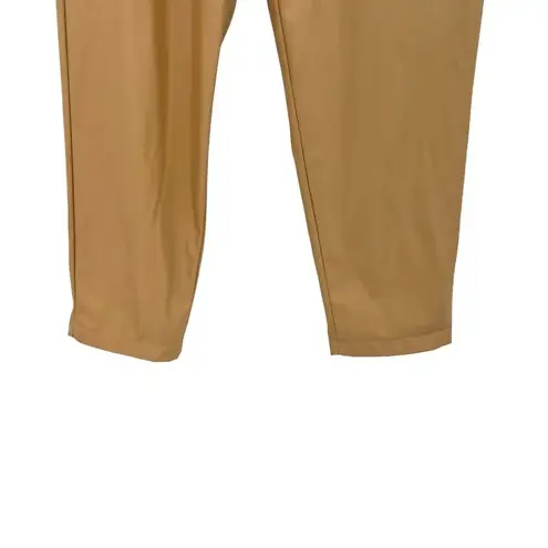 Intermix Kiston Cropped Vegan Leather Pants Beige Drawstring Waist Size 8