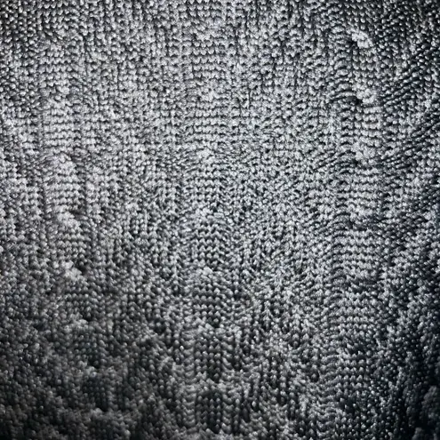 Boston Traders Cable Knit Sweater Jacket Full Zip Black Fleece Lined Size M