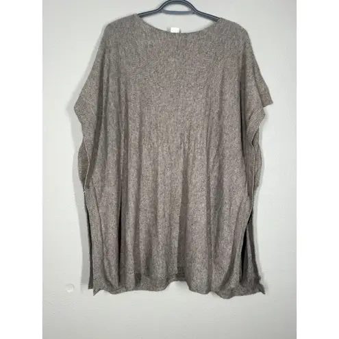 Love Stitch Womens Brown Sweater Poncho OS Boxy Oversized Cozy Warm