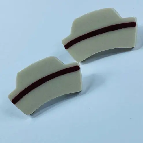 Nurse Cap Hat Earrings Pierced RN LPN Graduation Retirement Gift Vintage 1988