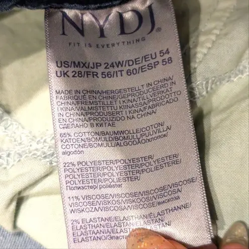 NYDJ Plus 24W 24 Billie Mini Boot Jeans Faded Denim Stretch Pants 3X