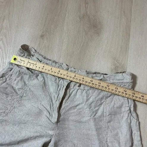 Puro Lino Womens Linen Blend Shorts Made in Italy Beige Size M Size M