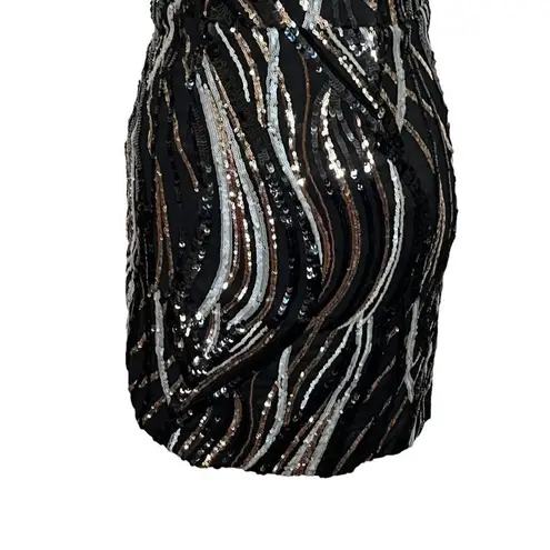 Dress the Population Leanne Sequin Dress Women’s Size Small Black Strapless Body