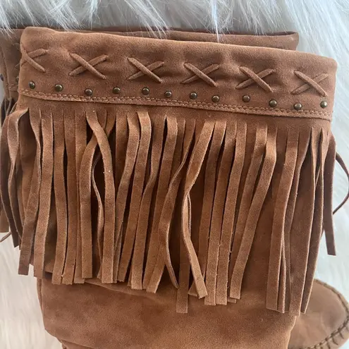 Rampage Fringe Festival Moccasin Boots Size 7.5 Womens Juniors