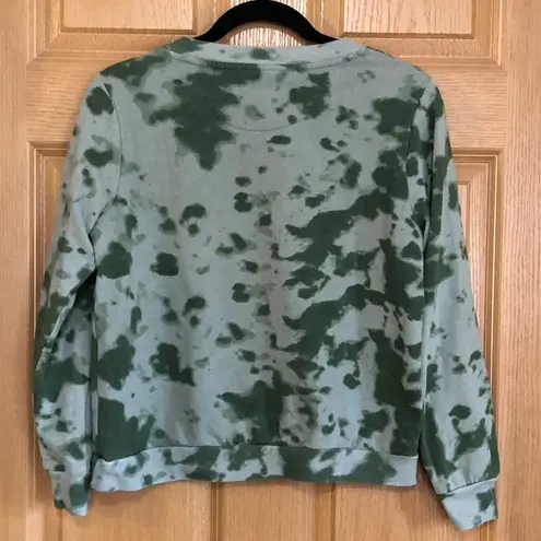 guns n' roses Green Tie Dye Long Sleeve Pullover Sweatshirt •Size Small