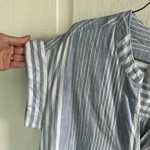 Rails Suri Blue & White Dusk Striped Linen Blend Long Dress Coastal Beach Casual