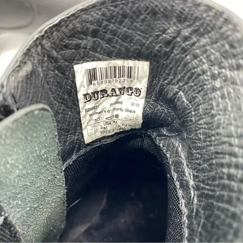 Durango Women's 6" Shorty Black leather Moto western Boots Size 8M