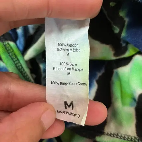 Tultex Tie Dye Tank Top Green Blue Abstract Pattern Sleeveless Casual