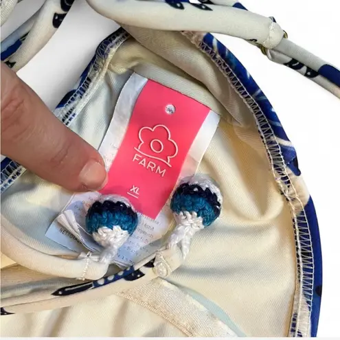 Farm Rio blue Tile Dream Bikini Top sz xl sold out