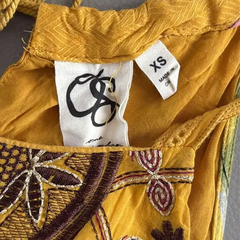 Anthropologie  One‎ September Koi Fish Paradiso Gold Maxi Dress XS