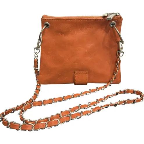 Agostino Designer Leather Crossbody Bag – Studded, Chain Strap, Custom Hardware Brown