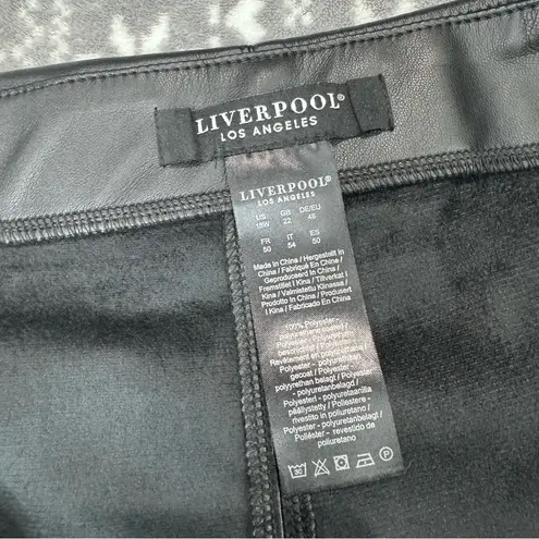 NWT Stitch Fix Liverpool Faux Leather Skirt Pencil Side Slit Black Size 18W