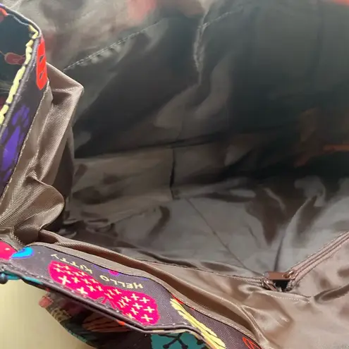 Sanrio NWT Rare 2017 Hello Kitty Large Brown Print Nylon Tote Handbag