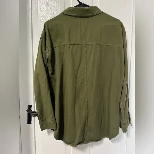 Thread & Supply Olive Green Button cotton shirt jacket size medium