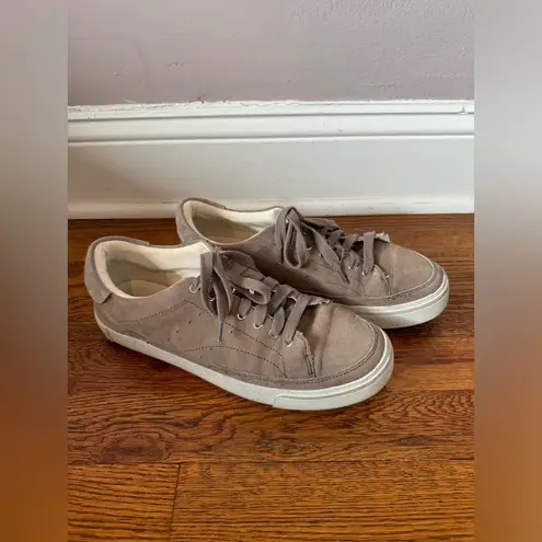 All Saints Women’s Trish Taupe Suede Platform Sneakers Size 9