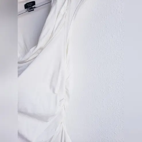 Anthropologie  Ruffle Fitted Cap Sleeve Blouse