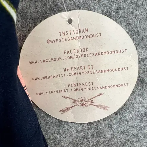 Gypsies & Moondust Jumpsuit XL Navy Blue Floral Lace Up Wide Leg Boho Resort NEW