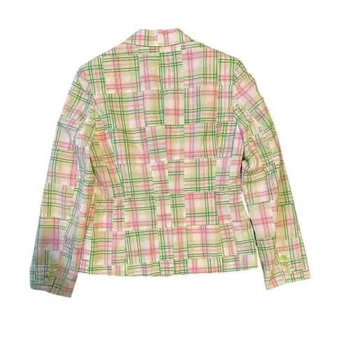 Lilly Pulitzer $275 NWT VTG  S Blazer Jacket Patch Madras Plaid Pink Green