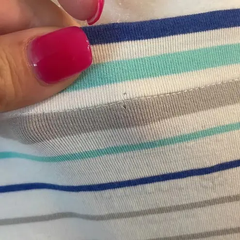 Coolibar Women’s Cabana Swim Coverup Dress Full Zip UPF50+ Striped Blue Size M