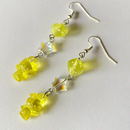 Handmade Kawaii y2k cat Kitty star dice dangle earrings💕✌️✨