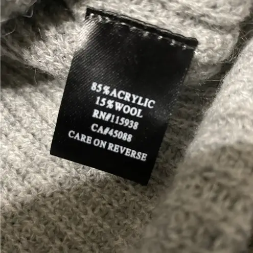 Oscar St Wool Blend Grey Turtleneck Sweater Dress/Tunic Size L Gray Size L