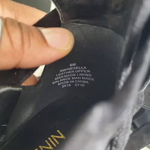 Nine West  INESELLA Black Peep Toe Tie Up Pumps Size 6M