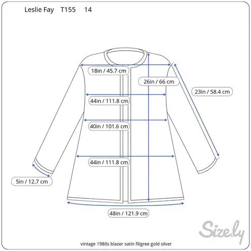 blazer satin filigree gold silver vintage 1980s Size 14