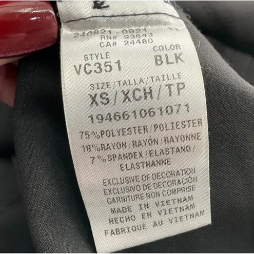 Vince Camuto   Womens Black Scrub Jacket & Top Set XS Polyester/Spandex Blend - Image 4